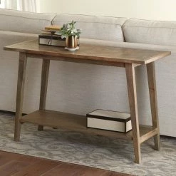 Milani 47 in. Natural Standard Rectangle Wood Console Table with Storage by Steve Silver -Steve Silver Online Store natural steve silver console tables ml400s 31 1000
