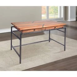 Tamra 48"W Natural Brown wood top Rectangle writing Desk by Steve Silver -Steve Silver Online Store natural steve silver writing desks ta150d 31 1000