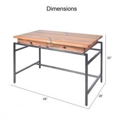 Tamra 48"W Natural Brown wood top Rectangle writing Desk by Steve Silver -Steve Silver Online Store natural steve silver writing desks ta150d 44 1000
