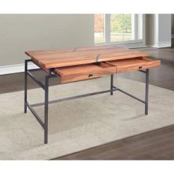 Tamra 48"W Natural Brown wood top Rectangle writing Desk by Steve Silver -Steve Silver Online Store natural steve silver writing desks ta150d 77 1000