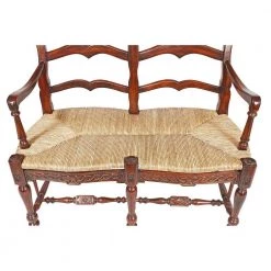 French Provincial Brown Oak Finish Ladderback Settee 41" H X 44" W X 20" D by Design Toscano -Steve Silver Online Store oak design toscano loveseats af1287 4f 1000
