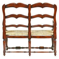 French Provincial Brown Oak Finish Ladderback Settee 41" H X 44" W X 20" D by Design Toscano -Steve Silver Online Store oak design toscano loveseats af1287 66 1000