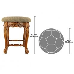 Lady Annette Beige Boudoir Stool (17.5" H X 16.5" W X 16.5" D) (Set of 2) by Design Toscano -Steve Silver Online Store pine design toscano makeup vanities ae93014 fa 1000