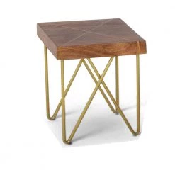 Walter End Table Mango Wood Top with Brass Inlay and Base by Steve Silver -Steve Silver Online Store pine steve silver end side tables wt300e c3 1000
