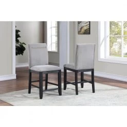 Yves Grey Counter Chair (Set of 2) by Steve Silver -Steve Silver Online Store rubbed charcoal frame with light grey upholstery steve silver dining chairs ys500ccg 44 1000