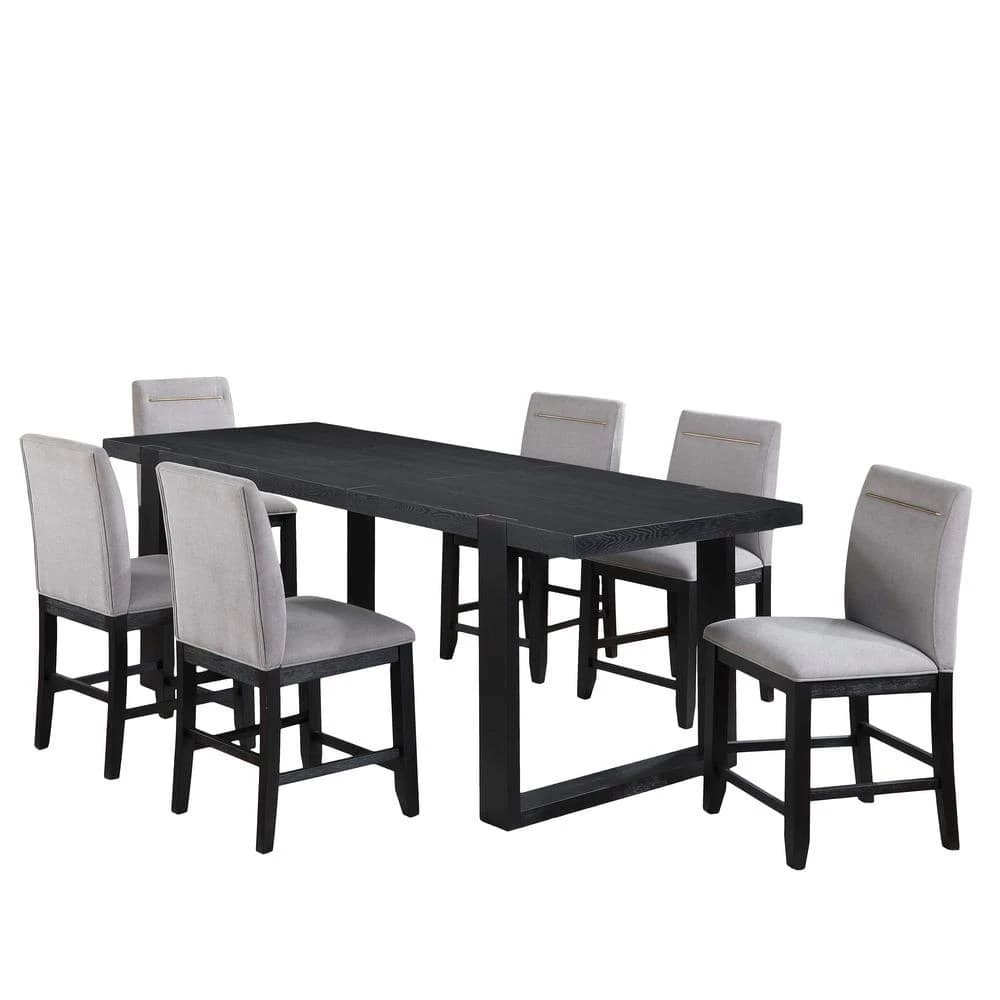 Yves 7pc Gray Counter Height Dining Set by Steve Silver 3 Yves 7pc Gray Counter Height Dining Set by Steve Silver