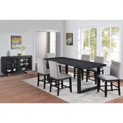 Yves 8pc Gray Counter Height Dining Set by Steve Silver -Steve Silver Online Store rubbed charcoal steve silver dining room sets ys500pt8pc 31 1000