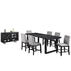 Yves 8pc Gray Counter Height Dining Set by Steve Silver