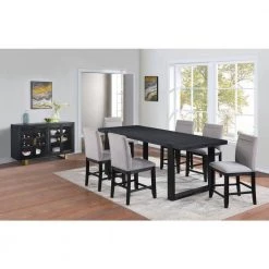 Yves Rubbed Charcoal 77" Counter Table by Steve Silver -Steve Silver Online Store rubbed charcoal steve silver kitchen dining tables ys500ptltt 1f 1000