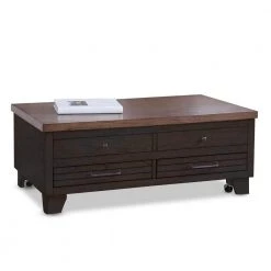 Bear Creek 46in. Brown Lift-Top Cocktail Table with Casters by Steve Silver