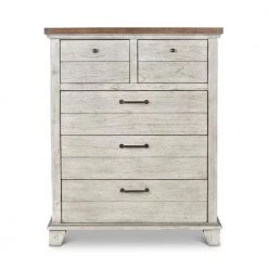 Bear Creek 5-Drawer Rustic Ivory and Honey Chest of Drawers (52 in. H x 42 in. W x 19 in. D) by Steve Silver