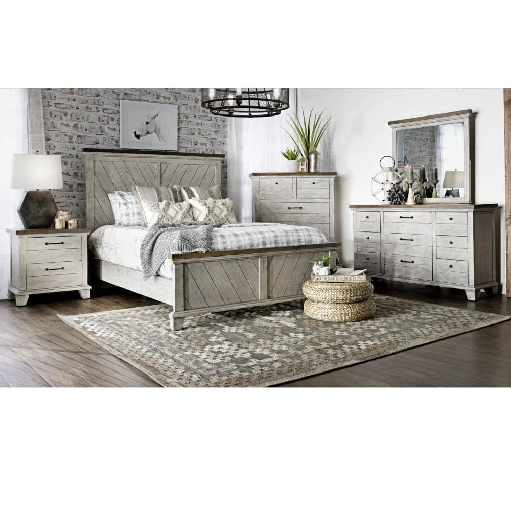 38 in. Height x 66 in. Width x 19 in. Depth Bear Creek 9-Drawer Rustic Ivory and Honey Dresser by Steve Silver 8 38 in. Height x 66 in. Width x 19 in. Depth Bear Creek 9-Drawer Rustic Ivory and Honey Dresser by Steve Silver - Image 6