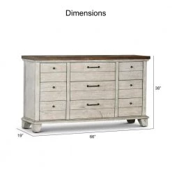38 in. Height x 66 in. Width x 19 in. Depth Bear Creek 9-Drawer Rustic Ivory and Honey Dresser by Steve Silver 12 38 in. Height x 66 in. Width x 19 in. Depth Bear Creek 9-Drawer Rustic Ivory and Honey Dresser by Steve Silver -Steve Silver Online Store rustic ivory honey steve silver dressers bc900dr 44 1000