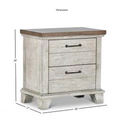 Bear Creek Rustic Ivory and Honey Nightstand (26 in. H x 28 in. W x 17 in. D) by Steve Silver -Steve Silver Online Store rustic ivory honey steve silver nightstands bc900ns fa 1000