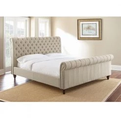 Swanson Sand King Upholstered Bed by Steve Silver -Steve Silver Online Store sand steve silver sleigh beds ss100kbeds e1 1000