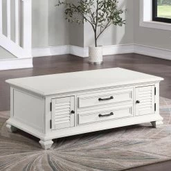 Charlestown White 48" Lift Top Coffee by Steve Silver -Steve Silver Online Store soft white steve silver coffee tables ct100c 31 1000