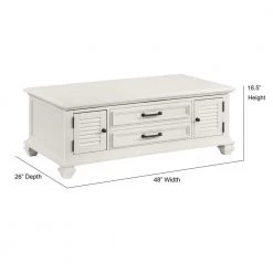 Charlestown White 48" Lift Top Coffee by Steve Silver -Steve Silver Online Store soft white steve silver coffee tables ct100c 4f 1000