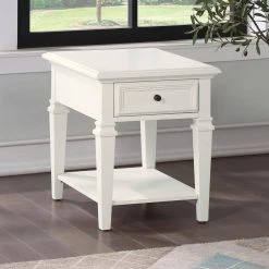 Charlestown 26" White End Table by Steve Silver -Steve Silver Online Store soft white steve silver end side tables ct100e 31 1000
