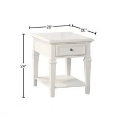 Charlestown 26" White End Table by Steve Silver -Steve Silver Online Store soft white steve silver end side tables ct100e 40 1000