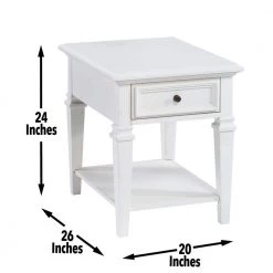 Charlestown 26" White End Table by Steve Silver -Steve Silver Online Store soft white steve silver end side tables ct100e c3 1000