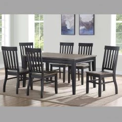 Raven Noir 7-Piece 2-tone ebony and driftwood Dining Set by Steve Silver -Steve Silver Online Store two tone ebony and driftwood steve silver dining room sets rn5007pc 31 1000