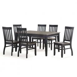 Raven Noir 7-Piece 2-tone ebony and driftwood Dining Set by Steve Silver