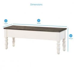 Joanna Ivory and Dark Oak Storage Bench by Steve Silver -Steve Silver Online Store two tone ivory and dark oak finish steve silver dining benches ja500bn 4f 1000