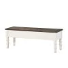 Joanna Ivory and Dark Oak Storage Bench by Steve Silver -Steve Silver Online Store two tone ivory and dark oak finish steve silver dining benches ja500bn 64 1000