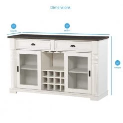 Joanna Two Tone Farmhouse Server with Glass Doors by Steve Silver -Steve Silver Online Store two tone ivory and dark oak finish steve silver sideboards buffet tables ja500sv 4f 1000