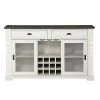 Joanna Two Tone Farmhouse Server with Glass Doors by Steve Silver -Steve Silver Online Store two tone ivory and dark oak finish steve silver sideboards buffet tables ja500sv 64 1000