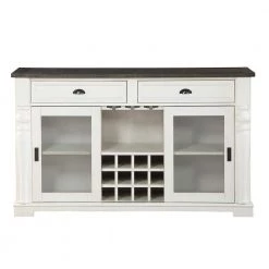 Joanna Two Tone Farmhouse Server with Glass Doors by Steve Silver