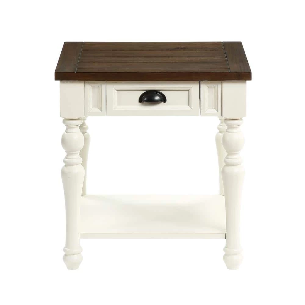 Joanna 22 in. Wide Ivory and Mocha End Table by Steve Silver 3 Joanna 22 in. Wide Ivory and Mocha End Table by Steve Silver