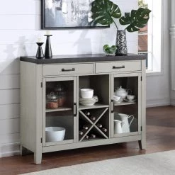 Hyland Gray Server with Glass Cabinets by Steve Silver 15 Hyland Gray Server with Glass Cabinets by Steve Silver -Steve Silver Online Store two tone stone gray and charcoal finish steve silver sideboards buffet tables hy500sv 31 1000