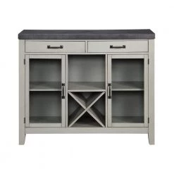 Hyland Gray Server with Glass Cabinets by Steve Silver