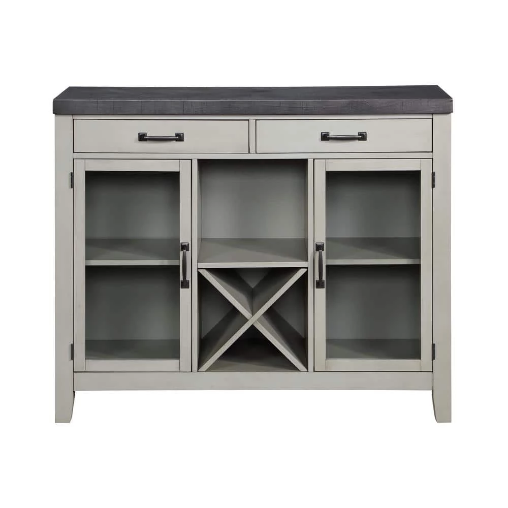 Hyland Gray Server with Glass Cabinets by Steve Silver 3 Hyland Gray Server with Glass Cabinets by Steve Silver