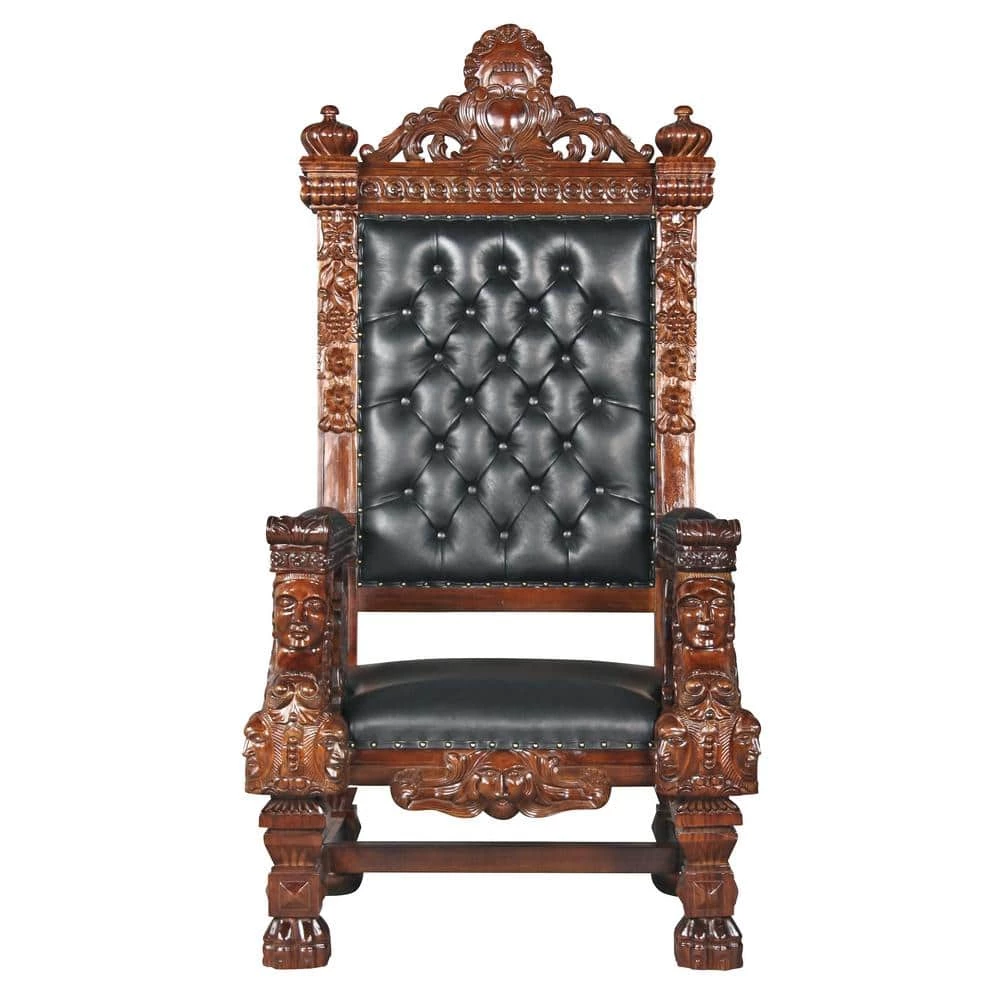 The Fitzjames Brown Mahogany Throne by Design Toscano 3 The Fitzjames Brown Mahogany Throne by Design Toscano