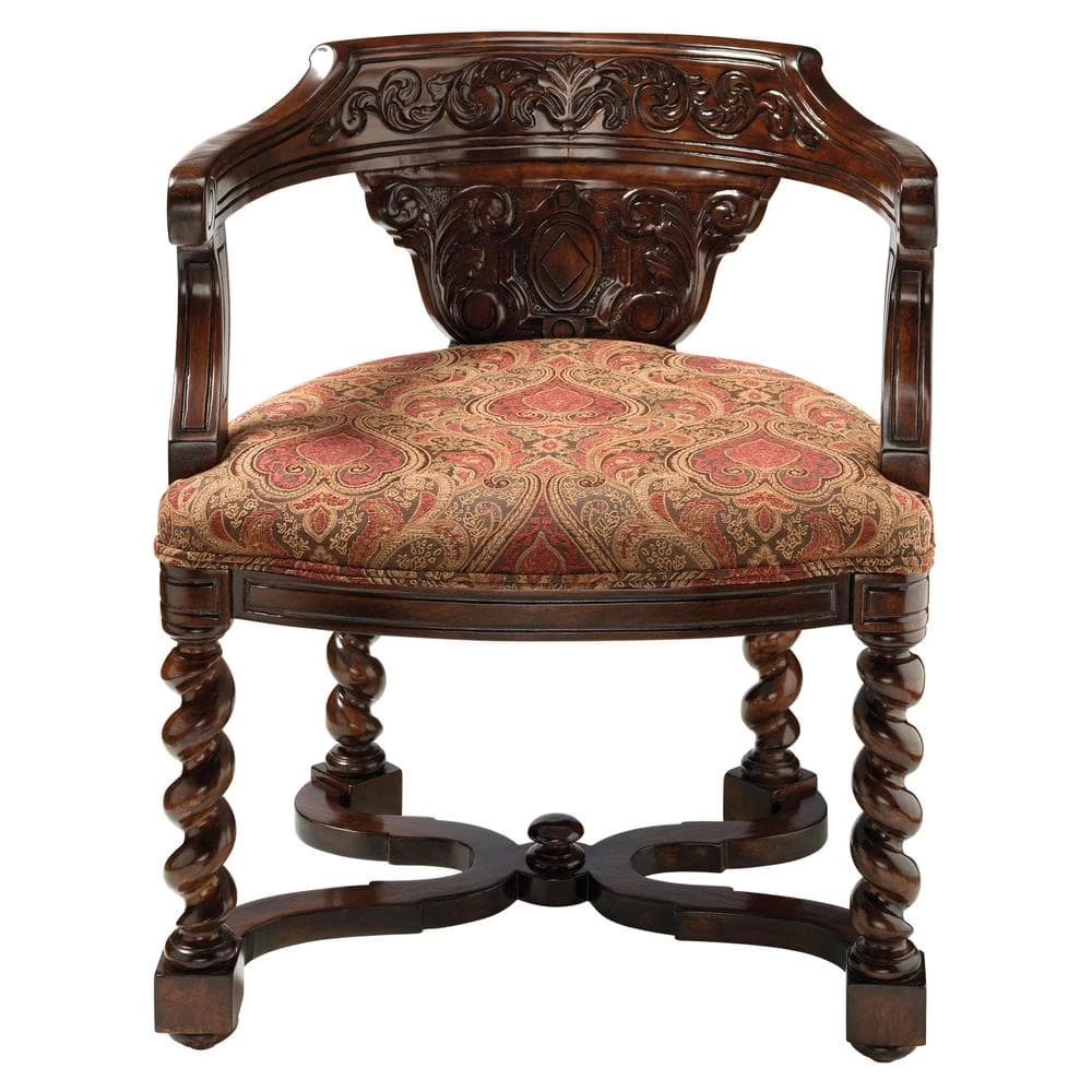 Brussels Library Walnut Mahogany Bergere Chair by Design Toscano 3 Brussels Library Walnut Mahogany Bergere Chair by Design Toscano