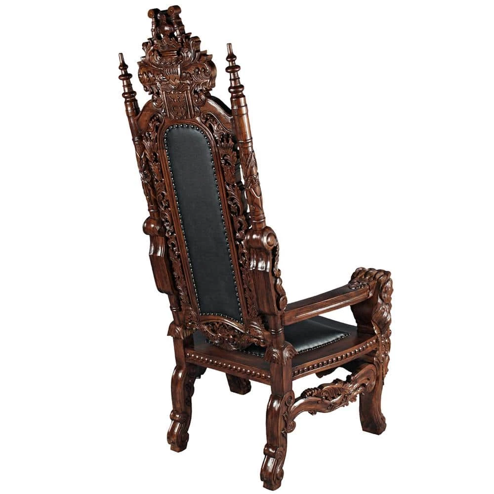 The Lord Raffles Walnut Mahogany Lion Throne Chair by Design Toscano 6 The Lord Raffles Walnut Mahogany Lion Throne Chair by Design Toscano - Image 4