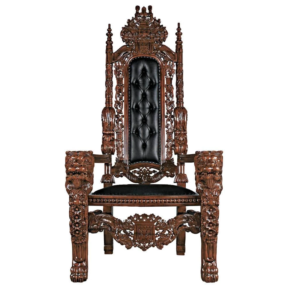 The Lord Raffles Walnut Mahogany Lion Throne Chair by Design Toscano 3 The Lord Raffles Walnut Mahogany Lion Throne Chair by Design Toscano