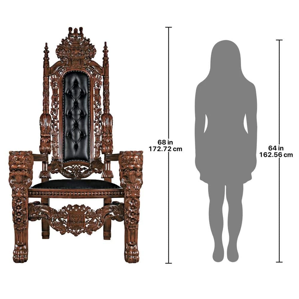 The Lord Raffles Walnut Mahogany Lion Throne Chair by Design Toscano 5 The Lord Raffles Walnut Mahogany Lion Throne Chair by Design Toscano - Image 3
