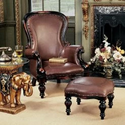 Victorian Rococo Walnut Mahogany Faux Wing Chair by Design Toscano 17 Victorian Rococo Walnut Mahogany Faux Wing Chair by Design Toscano -Steve Silver Online Store walnut design toscano accent chairs af71118 31 1000