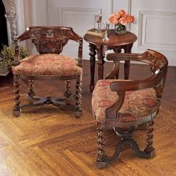 Brussels Library Walnut Mahogany Bergere Chair (Set of 2) by Design Toscano -Steve Silver Online Store walnut design toscano accent chairs af91556 31 1000