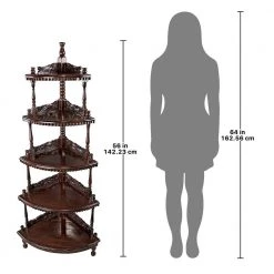 5-Tiered Edwardian 56 in. Mahogany Brown 4-Shelf Corner Shelf by Design Toscano -Steve Silver Online Store walnut design toscano bookcases bookshelves gr253 1f 1000
