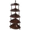 5-Tiered Edwardian 56 in. Mahogany Brown 4-Shelf Corner Shelf by Design Toscano -Steve Silver Online Store walnut design toscano bookcases bookshelves gr253 64 1000