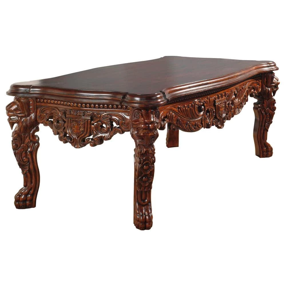 The Lord Raffles Grand Hall 55 in. Brown Standard Rectangle Top Wood Lion Leg Coffee Table by Design Toscano 4 The Lord Raffles Grand Hall 55 in. Brown Standard Rectangle Top Wood Lion Leg Coffee Table by Design Toscano - Image 2