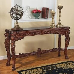 Lord Raffles Grand Hall 57.5 in. Brown Standard Rectangle Top Wood Lion Leg Console by Design Toscano 15 Lord Raffles Grand Hall 57.5 in. Brown Standard Rectangle Top Wood Lion Leg Console by Design Toscano -Steve Silver Online Store walnut design toscano console tables af57226 31 1000