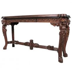 Lord Raffles Grand Hall 57.5 in. Brown Standard Rectangle Top Wood Lion Leg Console by Design Toscano 14 Lord Raffles Grand Hall 57.5 in. Brown Standard Rectangle Top Wood Lion Leg Console by Design Toscano -Steve Silver Online Store walnut design toscano console tables af57226 4f 1000
