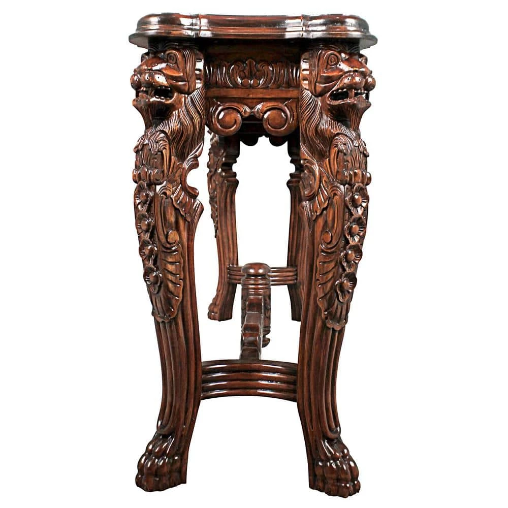Lord Raffles Grand Hall 57.5 in. Brown Standard Rectangle Top Wood Lion Leg Console by Design Toscano 4 Lord Raffles Grand Hall 57.5 in. Brown Standard Rectangle Top Wood Lion Leg Console by Design Toscano - Image 2
