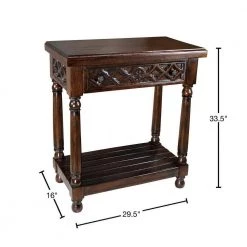 Calcot Manor 29.5 in. Brown Standard Rectangle Top Wood Console Table by Design Toscano -Steve Silver Online Store walnut design toscano console tables af57256 40 1000