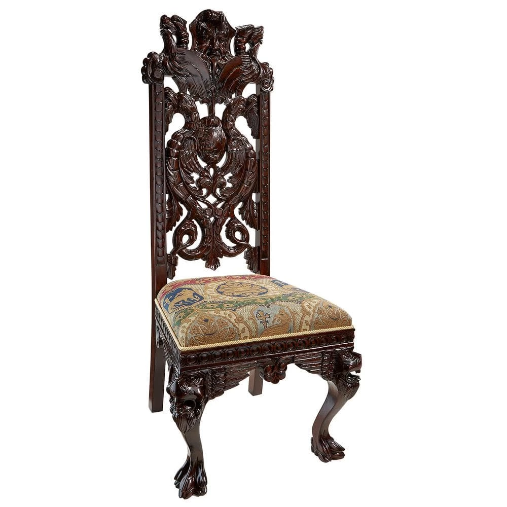 Knottingley Walnut Mahogany Manor Chair by Design Toscano 7 Knottingley Walnut Mahogany Manor Chair by Design Toscano - Image 5